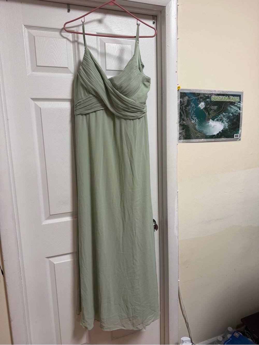 Ever Pretty Elegant V-Neck Ruched Bust Bridesmaid Dress, Green Chiffon, 1XL